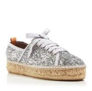 Charles David Glitter Lace-up Espadrilles